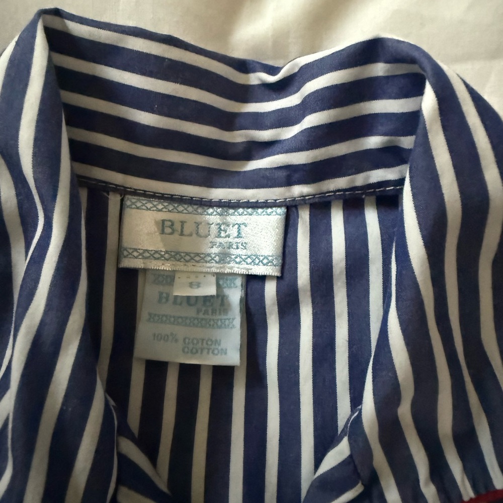 Kids Navy and White Striped Pajama Set